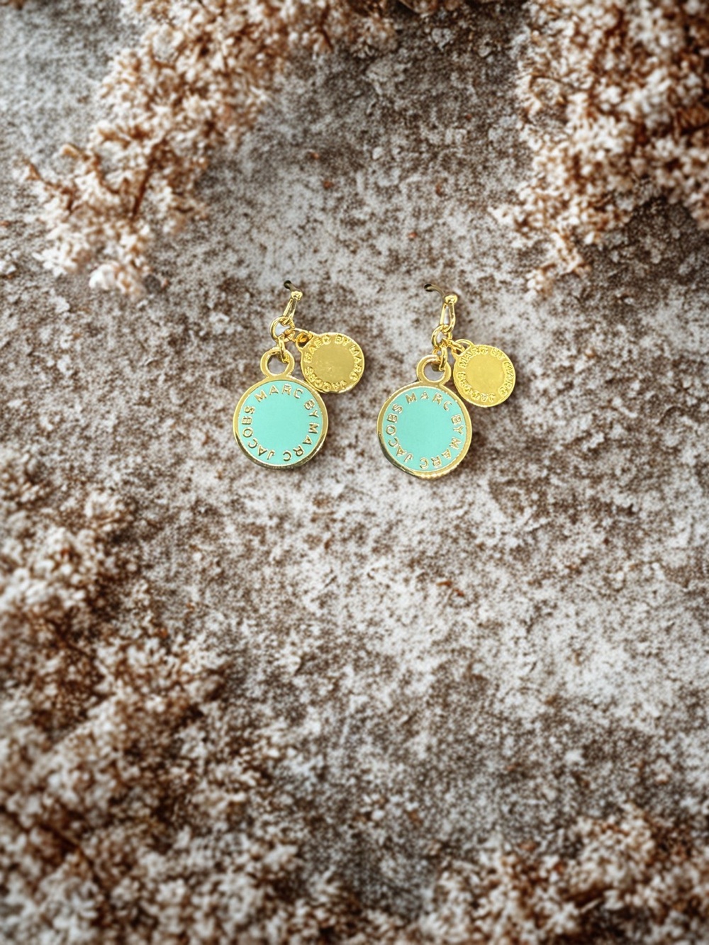 💛MARC BY MARC JACOBS💛Turquoise Enamel Logo Glaze Drop Earrings/NWT